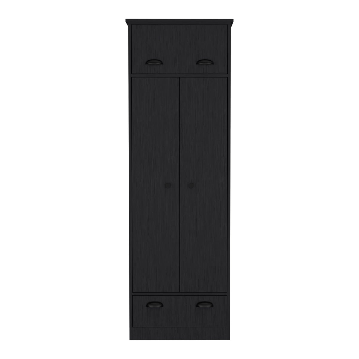 Black Dresser Closet with Upper Storage - 60" Wide