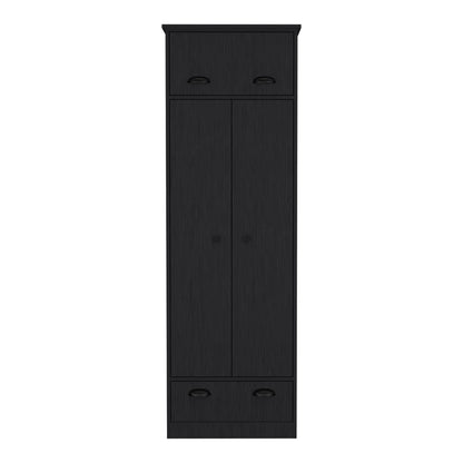 Black Dresser Closet with Upper Storage - 60" Wide