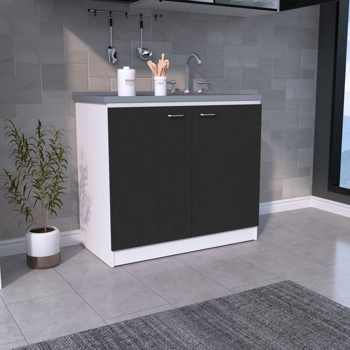 20.5 Inch Multicolor Bathroom Vanity with Sink and Shelves