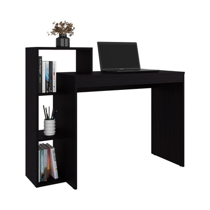 Wenge Computer Desk with Open Storage for Home Office