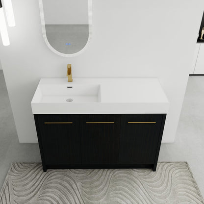 48 Inch Bathroom Vanity - Black Chestnut Plywood Storage