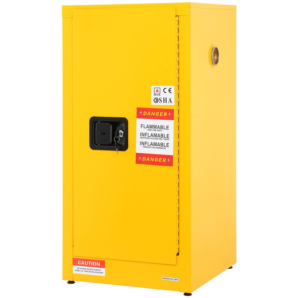 Yellow Steel Flammable Storage Cabinet with Adjustable Shelves