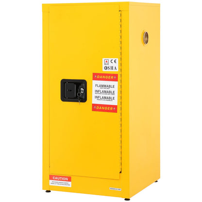 Yellow Steel Flammable Storage Cabinet with Adjustable Shelves