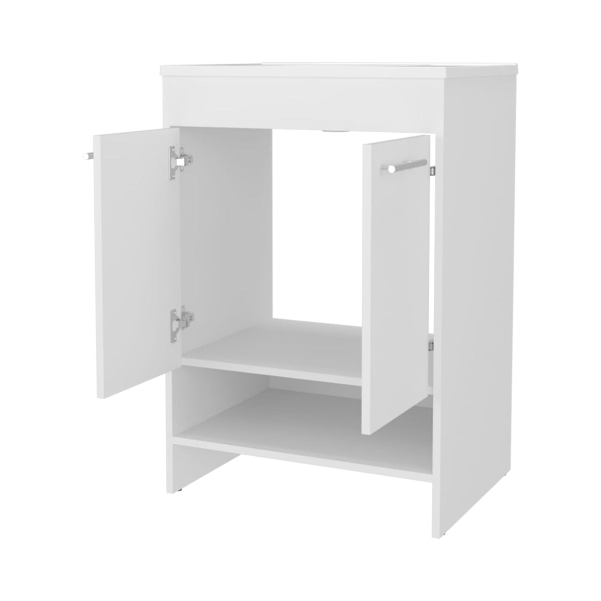 White Bathroom Vanity with Two Doors & Storage