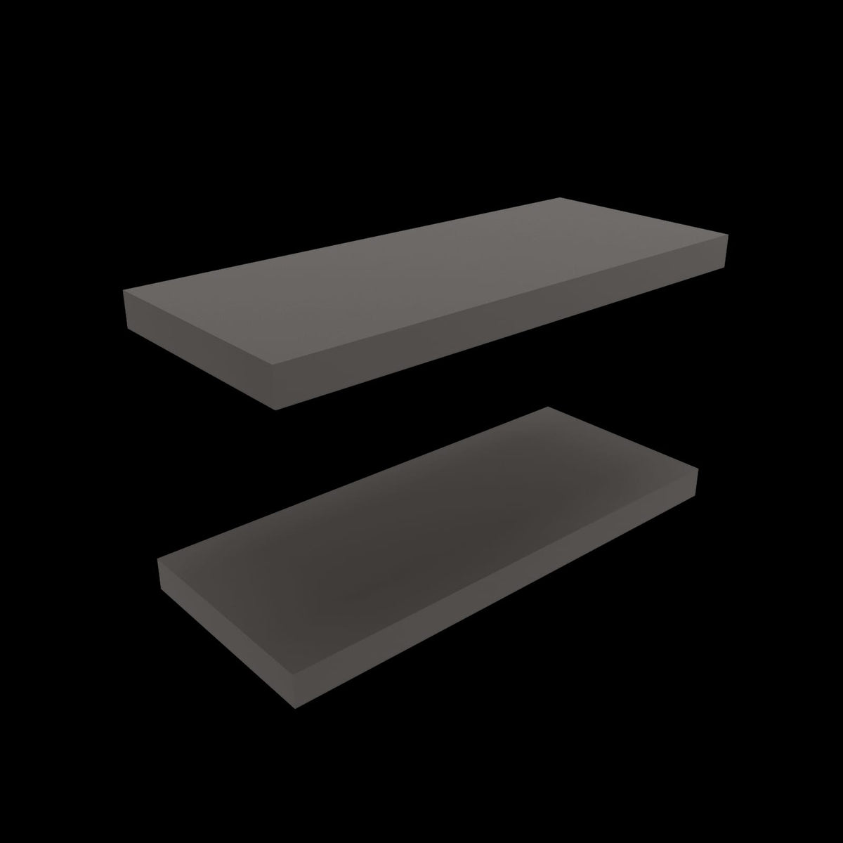 Grey Engineered Wood Floating Shelves - 2 Shelves for Living Room