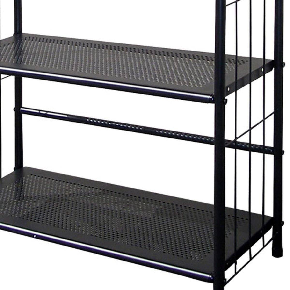 37" Black Wood 3-Tier Metal Bookshelf - Display Shelving for Living Room