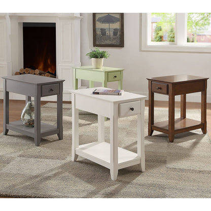 Grey Rectangular Accent Table with Storage