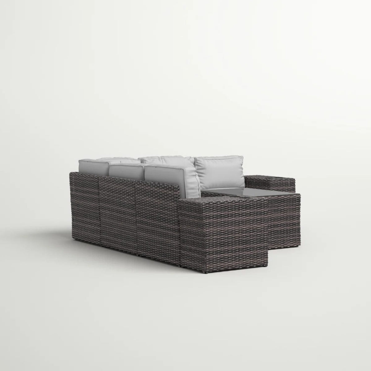 Grey Wicker Patio Furniture Set 8 Piece