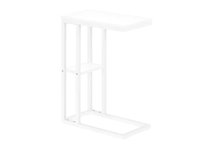 White C-Shaped Accent Table - Bedroom or Living Room