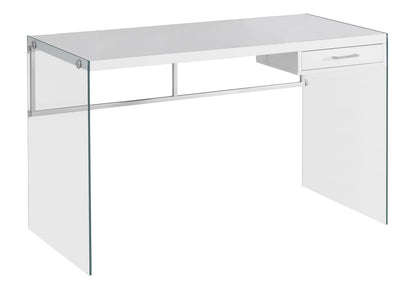 48 Inch White Computer Desk with Storage Drawer for Home Office