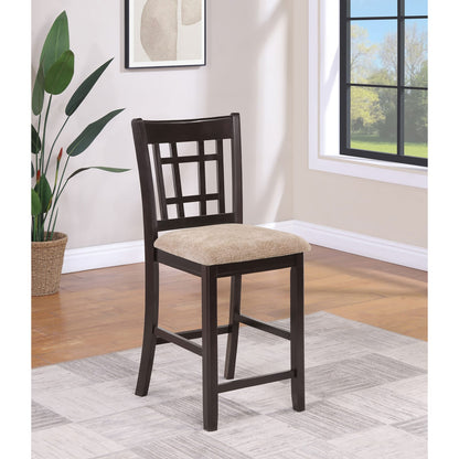 Brown Faux Leather Dining Chairs with Espresso Wood Tone