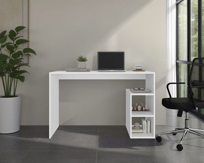 White Engineered Wood Desk - 21" x 47" Workspace for Home Office