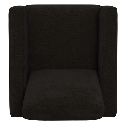 Black Fabric Accent Chair with Metal Base