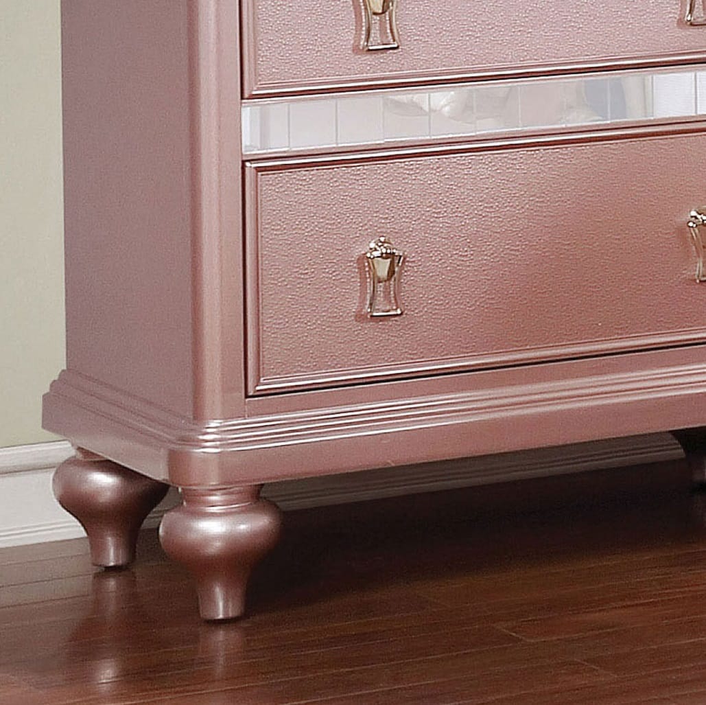 Elegant Rose Gold 2-Drawer Bedside Cabinet - Modern Nightstand
