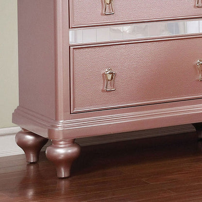 Elegant Rose Gold 2-Drawer Bedside Cabinet - Modern Nightstand