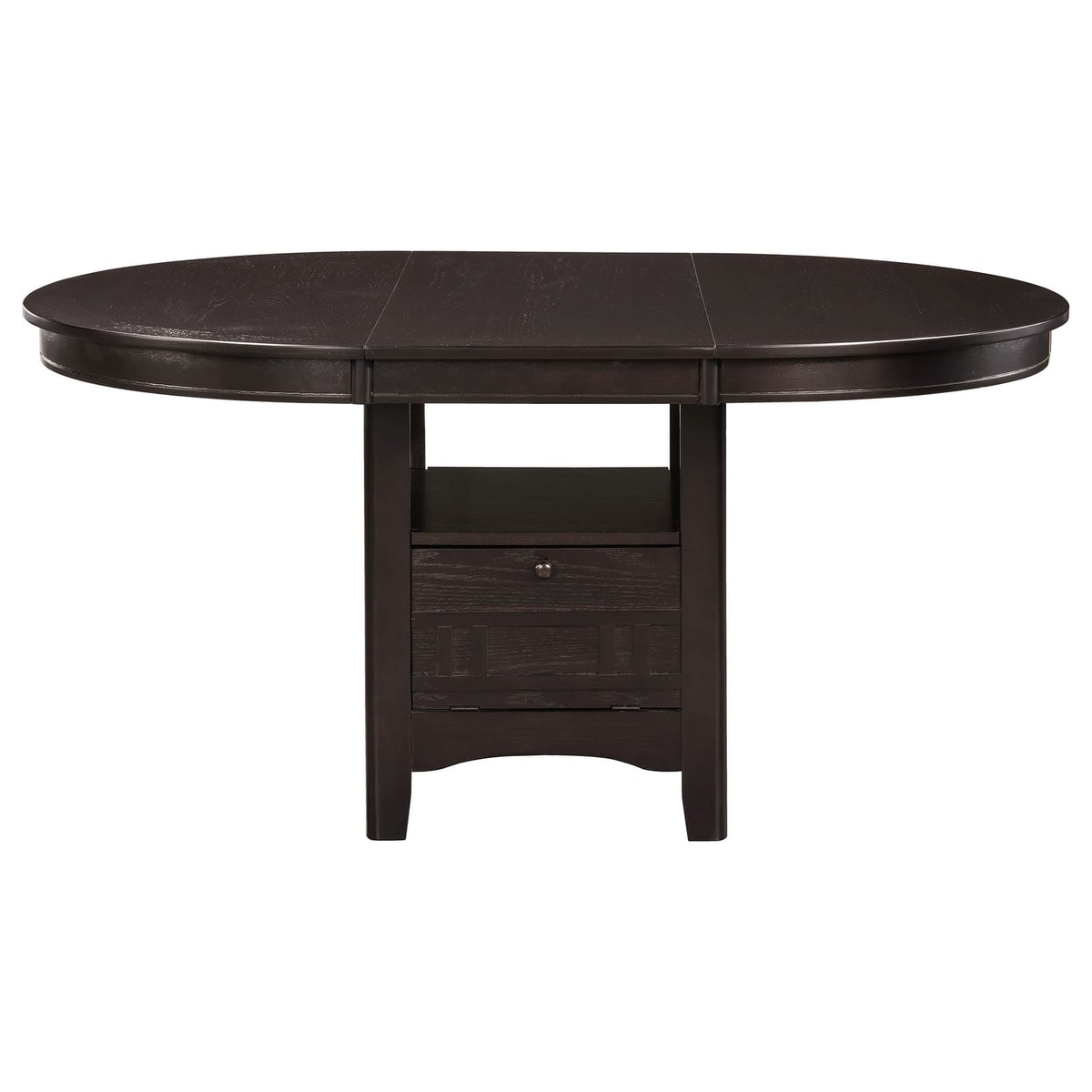 Espresso Oval Dining Table in Solid Wood+MDF for Modern Kitchen Storage