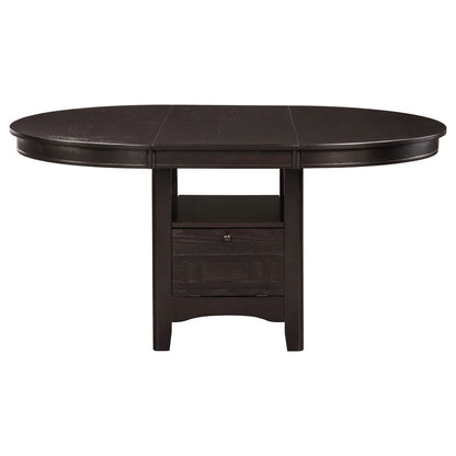 Espresso Oval Dining Table in Solid Wood+MDF for Modern Kitchen Storage