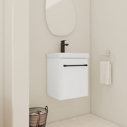 18'' Floating Bathroom Vanity - White Plywood Storage