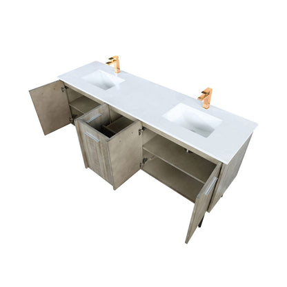 72 Inch Acacia Wood Double Bathroom Vanity with Quartz Top