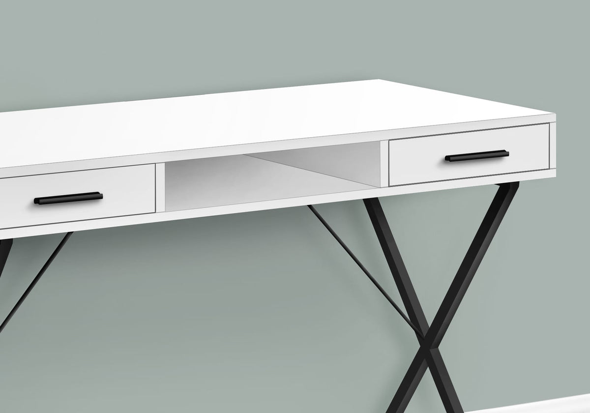 White Computer Desk with Storage Drawers - 42" L x 20" W for Home Office