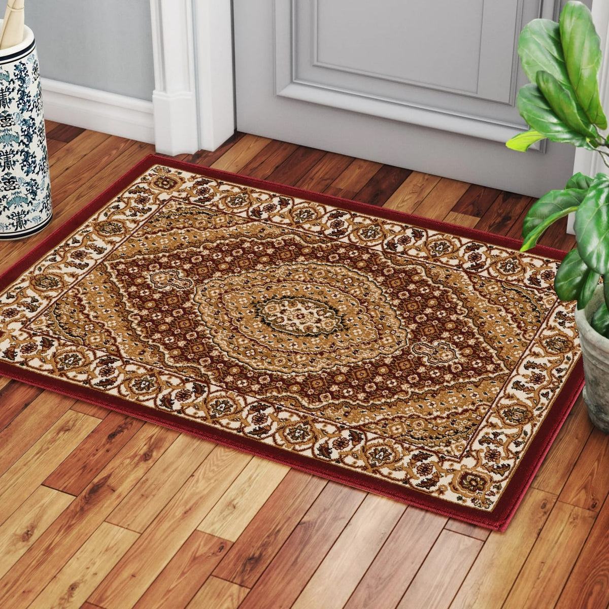 Red Manchester Medallion Area Rug - 2x3 ft