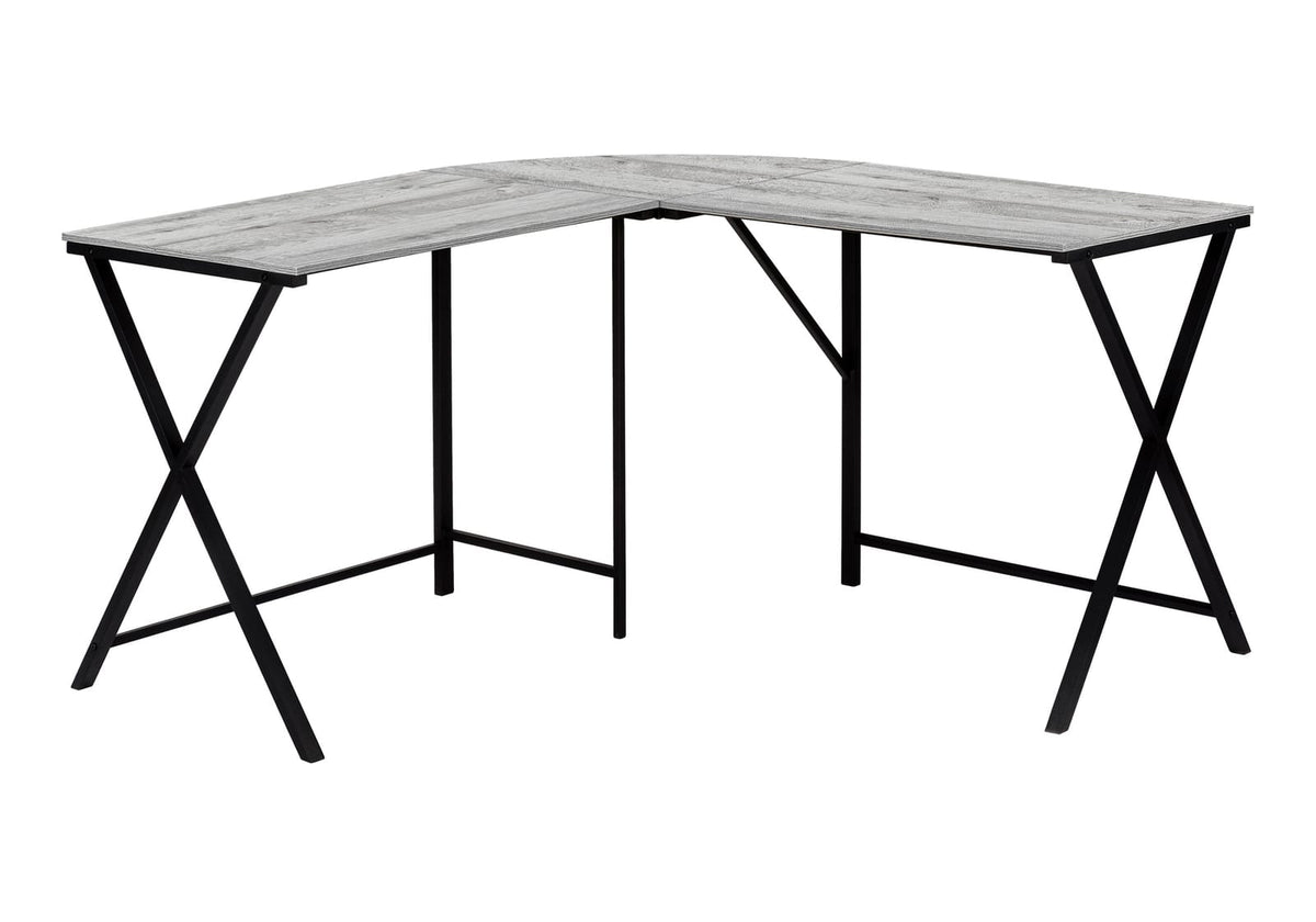 L Shape Grey Computer Desk - 55" Corner Office Desk
