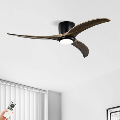 52 Inch Black Ceiling Fan with Remote Control
