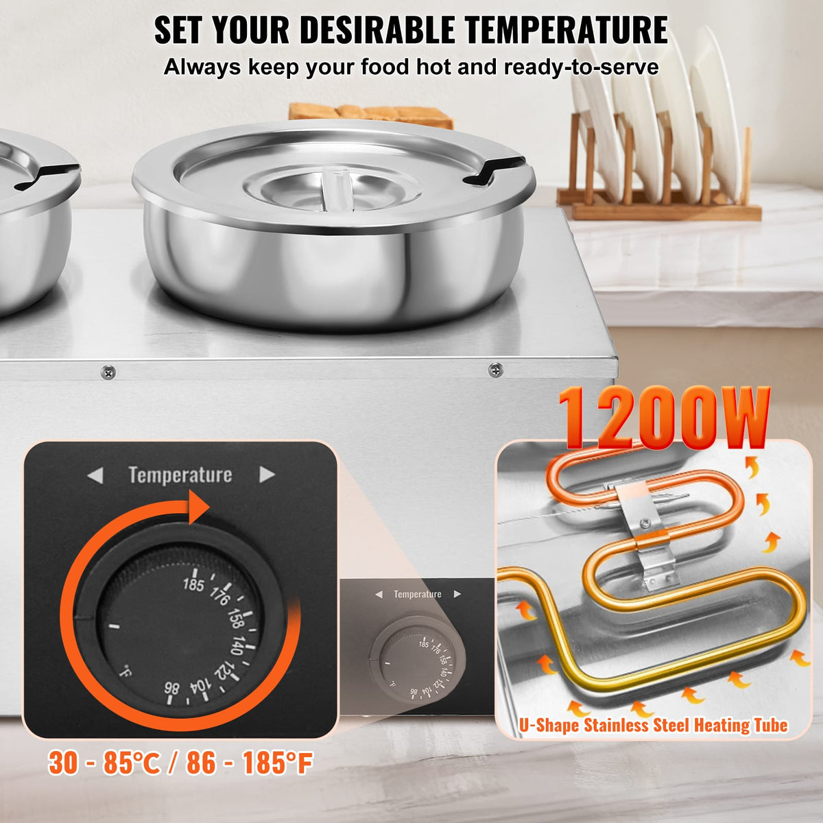 Stainless Steel Soup Warmer - 7.4QT Bain Marie
