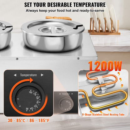 Stainless Steel Soup Warmer - 7.4QT Bain Marie