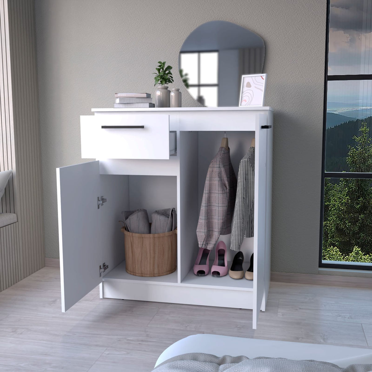 White Bedroom Dresser - 36" Wide Storage Chest