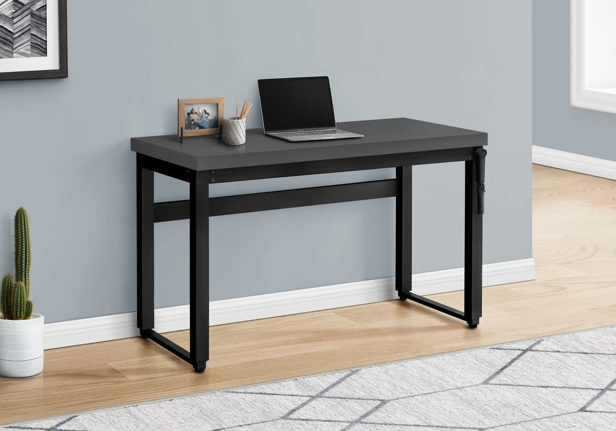 Grey Adjustable Computer Desk - Home Office Workstation