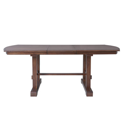 Expandable Dining Table - 59" to 77" Rectangular Cherry Wood Table