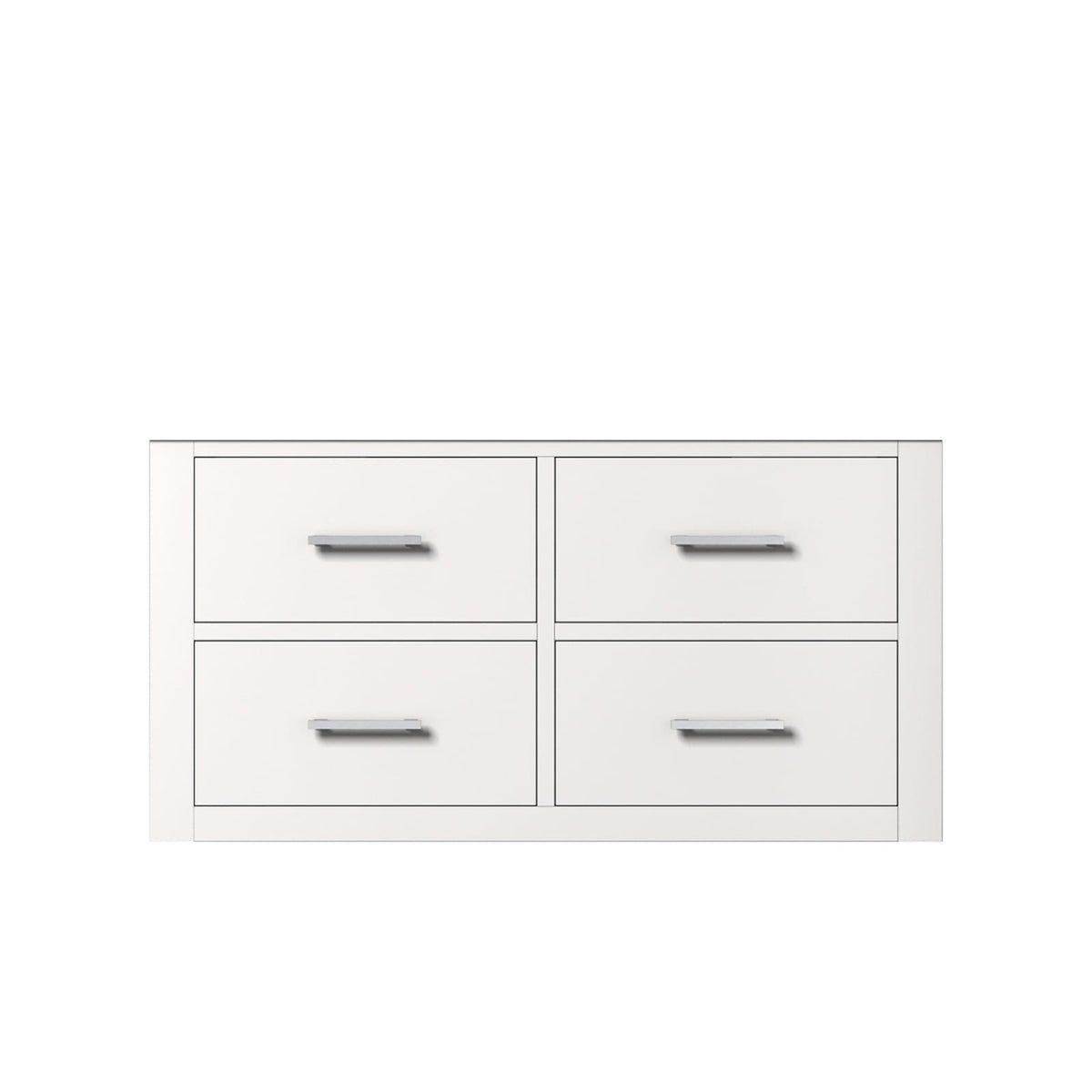White Midcentury Wall Hung Bathroom Vanity - 36"