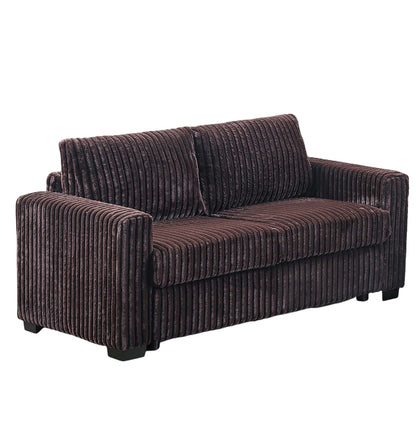 Coffee Corduroy 5 Seat Sofa Set Loveseat for Living Room