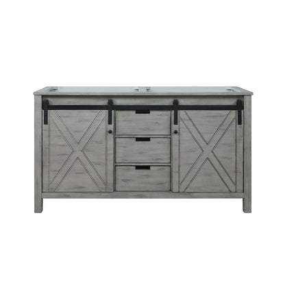 Ash Grey Double Bath Vanity - 60" Wide Storage Cabinet