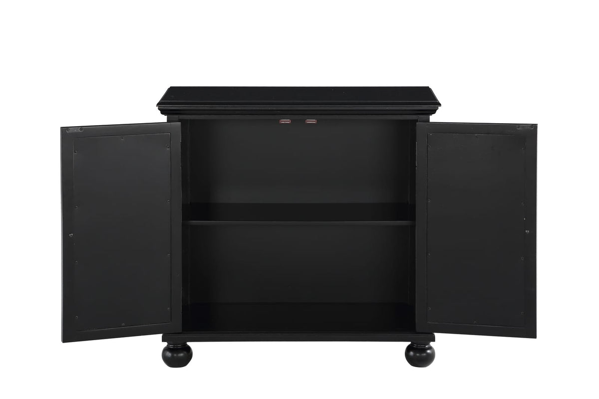 Antique Black Accent Chest - 28" Storage Cabinet