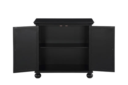 Antique Black Accent Chest - 28" Storage Cabinet
