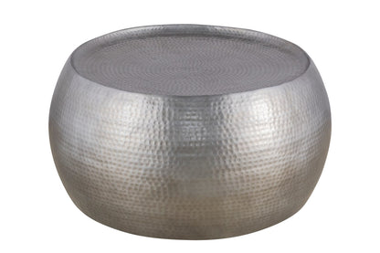 Modern Round Aluminum Coffee Table - Silver, 32 Inch