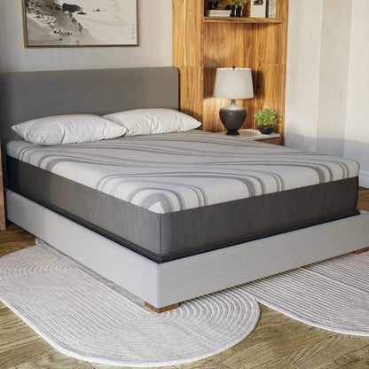 King Memory Foam Mattress in Gray with Cooling Gel Layers for Bedroom