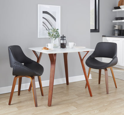 Walnut Wood Marble Dining Table - Seats 4