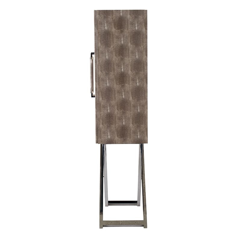 Silver PU Bedroom Cabinet - 27.6" Wide