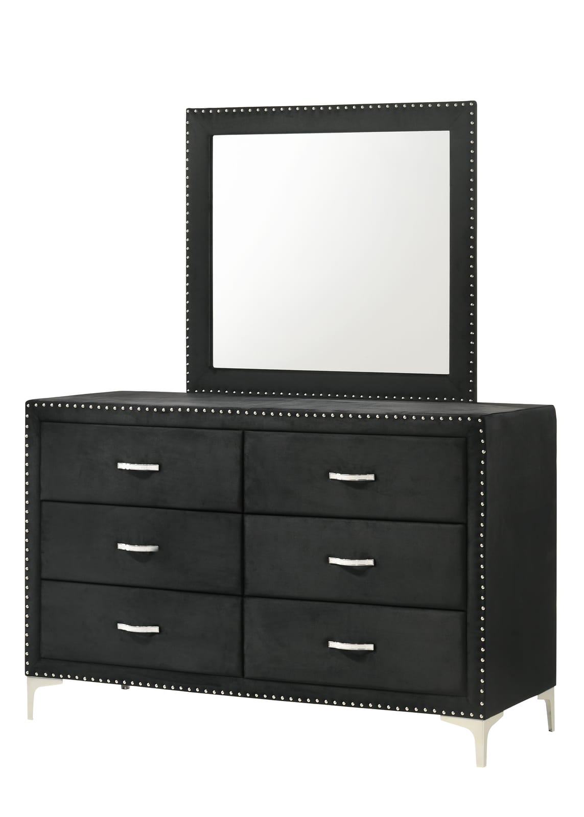 Black Six Drawer Dresser - Contemporary Bedroom Furniture