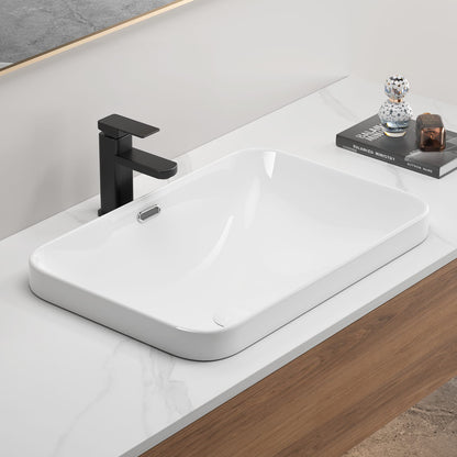 Milk White Ceramic Undermount Bathroom Sink for Vanity Upgrade