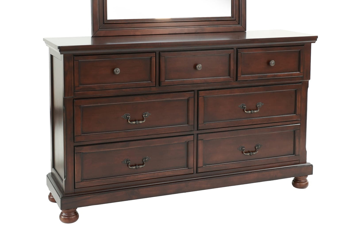 Antique Cherry Wood Makeup Vanity - 65" DRESSER