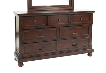 Antique Cherry Wood Makeup Vanity - 65" DRESSER