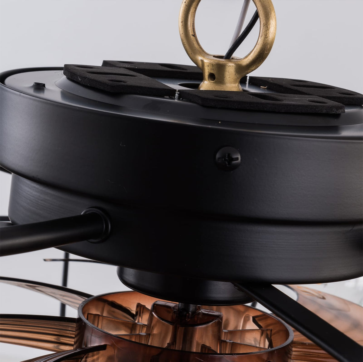 Slim Black Ceiling Fan with Reversible Control for Bedroom