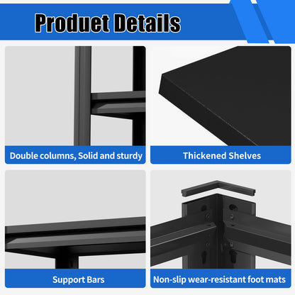 Heavy-Duty 20-30 Gallon Fish Tank Stand - Black Metal Shelf