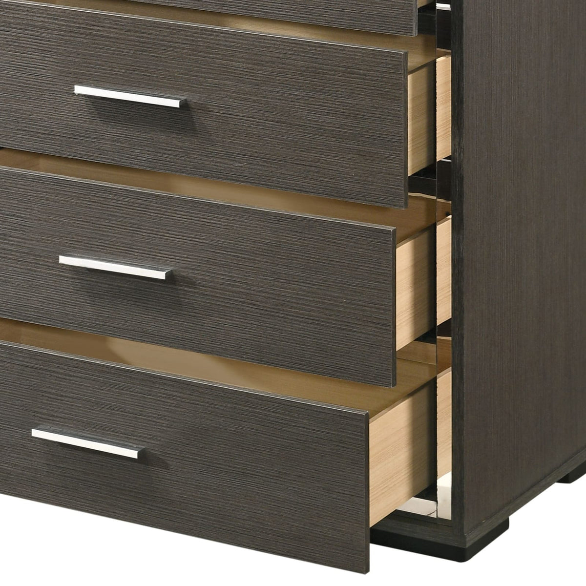 Gray Oak Dresser Chest - 5 Drawer Storage for Bedroom
