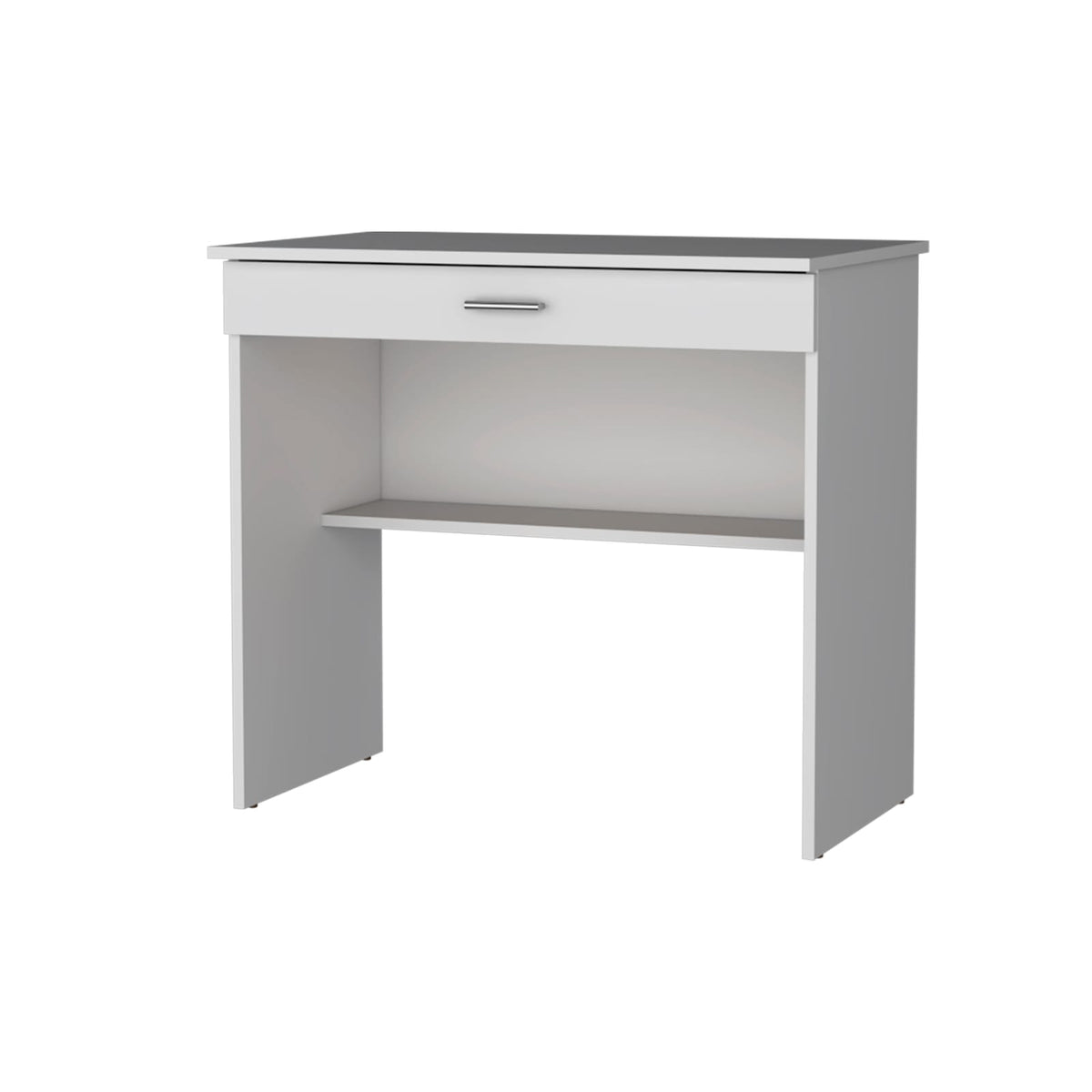 White Computer Desk with Drawers & Shelf - Office Table