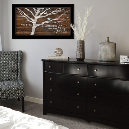Trendy Framed Wall Art - "What if You Fly" Multicolor Paper Decor